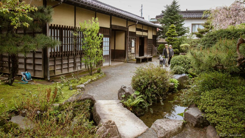 Japan, Ishikawa. Stadsdel i Kanazawa för samurajer, en mäktig klass. Det feodala Japan.